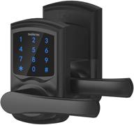 🔒 signstek digital touchscreen keypad security entry door lock with hidden mechanical key, matte black - ideal for left or right door handle логотип