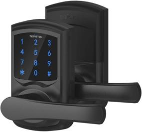 img 4 attached to 🔒 Signstek Digital Touchscreen Keypad Security Entry Door Lock with Hidden Mechanical Key, Matte Black - Ideal for Left or Right Door Handle