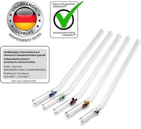 img 3 attached to 🍹 STRAWGRACE Bent Handmade Glass Straws with Coloured Blossoms - Set of 5 with Cleaning Brush - Independently Tested in DE - Glass Drinking Straws, 23 cm x 8 mm - Ideal for Cocktails, Smoothies, and More