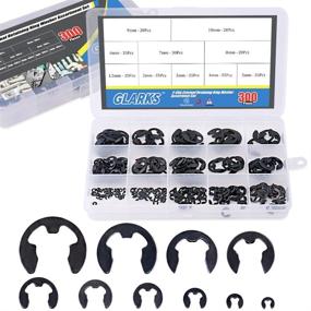 img 4 attached to 🔧 High-Quality Glarks 300-Piece Black Alloy Steel E-Clip External Retaining Ring Washer Assortment Set – Ultimate Solution for Secure Fastening and Organized Storage