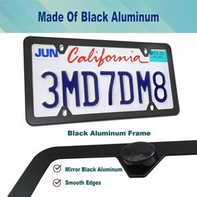 img 2 attached to 🚗 Universal Front License Plate Mounting Kit - Aluminum Car Tag Bracket with Anti-Theft Screws Bolts Caps Covers, Fastener Nuts, and Black Frame for Front Bumper with 2 Drill Holes