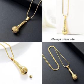 img 1 attached to 🎙️ Zeqingjw Stainless Steel Microphone Urn Pendant Necklace with Note - Cremation Jewelry for Ashes, Memorial Keepsake Ash Jewelry