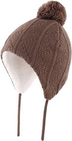 img 3 attached to 🧢 Warm and Cozy: Connectyle Toddler Boys Girls Sherpa Lined Knit Kids Hat with Earflap Winter Hat