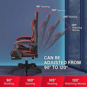 img 1 attached to YSSOA High Back Computer Leather Desk Mesh Ergonomic Swivel Task Chair with Headrest, Lumbar Support, and Footrest - Red - Gaming Office Improved SEO