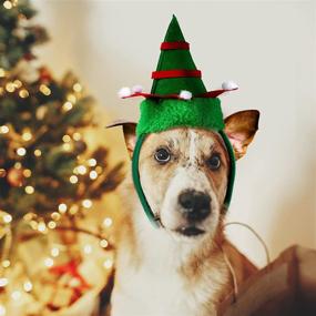 img 2 attached to 🐾 Christmas Pet Costume Set: 4-Piece Dog Headbands Bandana Scarf, Santa Dress & Xmas Accessories for Cat, Puppy - Perfect Holiday Outfit!