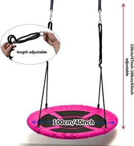 img 3 attached to 100cm/40 Disc Giant Nest Web Rope Hanging Tree Swing Seat Set: Heavy Duty, Easy to Set Up for Kids, Children & Adults - Outdoor Backyard Garden Fun!