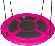 100cm/40 disc giant nest web rope hanging tree swing seat set: heavy duty, easy to set up for kids, children & adults - outdoor backyard garden fun! логотип