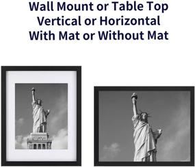 img 1 attached to 🖼️ One Wall Multi Pack Black Wood Frames: 7-Piece Gallery Wall Kit with Tempered Glass, Tabletop or Wall Display - Includes 11x14, 8x10, and 6x8 Frames with Mats