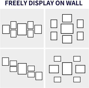 img 3 attached to 🖼️ One Wall Multi Pack Black Wood Frames: 7-Piece Gallery Wall Kit with Tempered Glass, Tabletop or Wall Display - Includes 11x14, 8x10, and 6x8 Frames with Mats