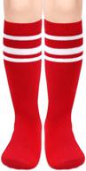 high-quality kids soccer socks: toddler knee high socks with stripes for boys and girls logo