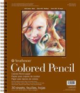 🎨 блок для цветных карандашей strathmore 400 серия, 11"x14" проволочная привязка, 30 листов - высококачественный блок для цветно-карандашной графики логотип