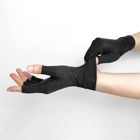 img 1 attached to Vlela Copper Infused Compression Gloves: Extra Finger 🧤 Length for Arthritis Pain Relief in All Hand Knuckles