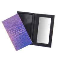 versatile magnetic makeup palette with mirror for eyeshadows, highlighters, and powders - holographic mermaid style logo