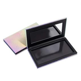 img 3 attached to Versatile Magnetic Makeup Palette with Mirror for Eyeshadows, Highlighters, and Powders - Holographic Mermaid Style