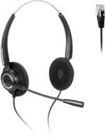 corded headset binaural canceling microphone office electronics logo