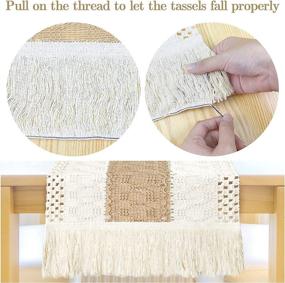 img 3 attached to 🏡 Enhance Your Home Decor with Jeyew Macrame Runners Splicing Farmhouse: A Perfect Combination of Elegance and Vintage Charm