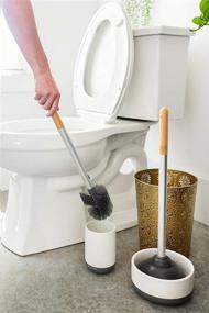 img 1 attached to Full Circle Royal Plunge: Bamboo Handled White Plunger - Effective and Stylish