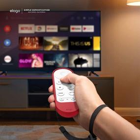 img 3 attached to elago GR Silicone Case Compatible with Google TV Remote & Chromecast [Red] - Full Protection, Premium Silicone, Strap Included, Flat Surface, Simple & Slim Design