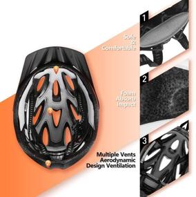 img 2 attached to 🚴 Jiffwind Adult Cycling Helmet for Men and Women - Removable Sun Visor, Safety Protection, Lightweight Design with UV400 Polarized Sport Sunglasses and Face Mask