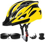 🚴 jiffwind adult cycling helmet for men and women - removable sun visor, safety protection, lightweight design with uv400 polarized sport sunglasses and face mask logo