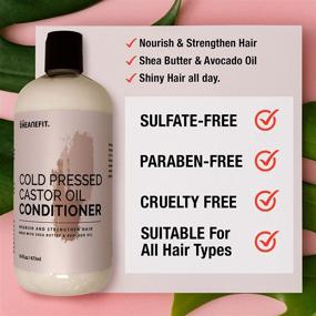 img 1 attached to Шампунь и кондиционер Shea Ne Fit Cold Pressed Castor Oil - 16 унций: Ежедневный уход за волосами, питание и укрепление