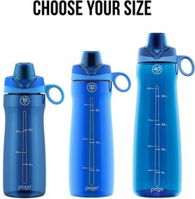 img 3 attached to Pogo 18 Oz BPA-Free Tritan 💧 Plastic Water Bottle with Chug Lid - Blue