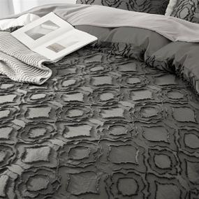 img 2 attached to Comforter Embroidery Jacquard Bedding Charcoal