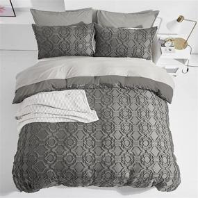 img 1 attached to Comforter Embroidery Jacquard Bedding Charcoal