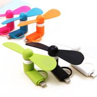 portable mini usb fan for desk - 2-in-1 small and high compatibility fan (set of 6) in vibrant colors logo