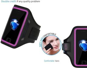 img 2 attached to 📱 Pink iPhone 7/8 Plus Armband - Ideal for Running, Walking, Hiking, Biking - Key Holder & Card Slot Included