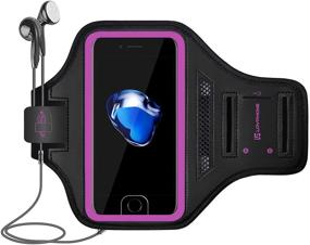 img 4 attached to 📱 Pink iPhone 7/8 Plus Armband - Ideal for Running, Walking, Hiking, Biking - Key Holder & Card Slot Included