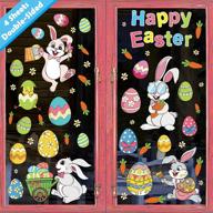 🐰 ivenf easter decorations window clings decals decor, extra large easter eggs bunny carrot flowers accessories for kids school, home, office, party supplies and gifts - 4 sheet with 57 pcs logo