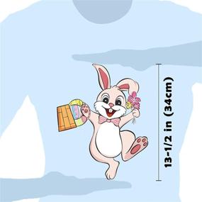 img 1 attached to 🐰 Ivenf Декорации на окно к Пасхе, наклейки на окна, украшение, огромные пасхальные яйца, зайцы, морковь, цветы, дополнительные аксессуары для детей в школе, дома, в офисе, на вечеринках, подарки - 4 листа с 57 шт.