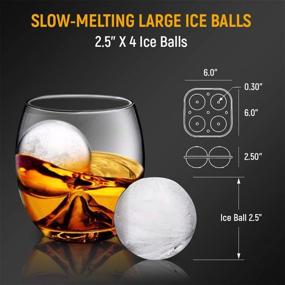 img 1 attached to 🧊 Cusbus Large Ice Cube Trays: Make Perfect 2.5" Whiskey Ice Balls with Lids, Bonus Funnels, BPA-Free Silicone Molds - Ideal for Cocktails, Bourbon, and Scotch