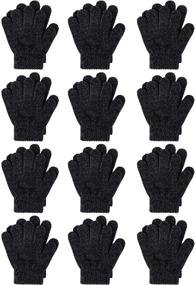 img 4 attached to Cooraby Chenille Cashmere Stretchy Knitted Boys' Accessories: Ultimate Cold Weather Gear