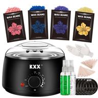 🌟 kxx waxing kit for women and men - painless hair removal wax warmer with 4 packs of hard wax beans and 20 wooden applicator sticks - relaxing home wax kit for body, legs, face, underarm, bikini, and brazilian logo