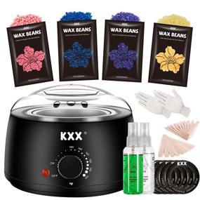 img 4 attached to 🌟 Kxx Waxing Kit for Women and Men - Painless Hair Removal Wax Warmer with 4 Packs of Hard Wax Beans and 20 Wooden Applicator Sticks - Relaxing Home Wax Kit for Body, Legs, Face, Underarm, Bikini, and Brazilian