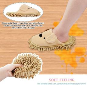 img 2 attached to 🐶 Frjjthchy Cartoon Dog Mop Slippers: Fun Microfiber Dusting Slippers for Effortless Cleaning at Home or Office