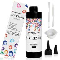 200g crystal clear uv resin kit: hard type glue for jewelry making, solar cure activated resin, includes free tool kit logo