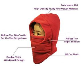 img 2 attached to Warm and Windproof Leories Children's Winter Cap: Adjustable Ski Hat with Thick Face Cover