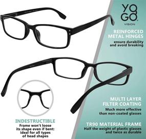 img 1 attached to 👓 5-Pack Blue Light Blocking Reading Glasses with Spring Hinge for Women and Men - Anti-Glare Filter Lightweight Eyeglasses