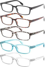 img 4 attached to 👓 5-Pack Blue Light Blocking Reading Glasses with Spring Hinge for Women and Men - Anti-Glare Filter Lightweight Eyeglasses