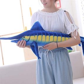 img 1 attached to Jumbo Blue Marlin Plush Pillow Toy - Giant Stuffed Animal Fish (39.3 inch)