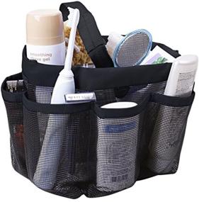 img 4 attached to Mesh Shower Caddy with 8 Storage Pockets - Quick-Dry Hanging Tote Bag for Toiletries, Bath Organizer, Makeup, and Gym Travel - Convenient Handle - Bathroom Washing Bag Case