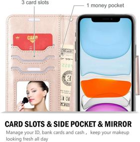 img 3 attached to 📱 ProCase iPhone 11 Wallet Case for Women: Dark Green Flip Folio with Card Holder and Stand – Stylish & Protective Cover for iPhone 11 6.1" 2019 Release