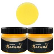 🪵 2 pack natural beeswax wood seasoning polish for furniture, floors, tables, chairs, cabinets - traditional wood wax logo