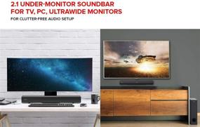 img 3 attached to 2.1 Channel Under-Monitor Soundbar with Subwoofer for TV, Computers, and Ultrawide Monitors - Bluetooth/Optical Input/TV ARC/AUX-in, Remote Control, Wall Mounting Kit - Creative Stage