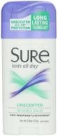 👃 sure deodorant 2.6oz invisible solid unscented (3 pack): long-lasting odor protection logo