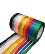 🎁 10 pack solid color polyester satin ribbon set - 10 colors, 3/8 inch wide, 25 yards - ideal for gift wrapping, hair bows, trimming, sewing and crafts logo