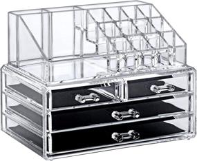 img 3 attached to 💎 Abby Acrylic Jewelry and Cosmetic Organizer - Space-Saving Stackable Design, Ideal Storage Solution for Bracelets, Rings, Lipsticks, Brushes, and More